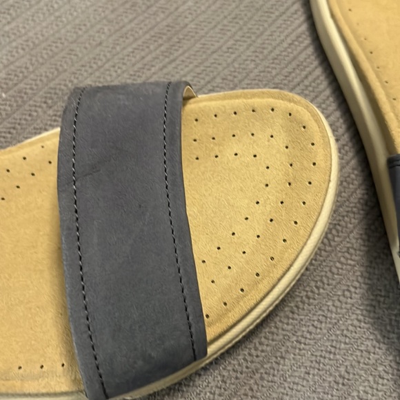 Ecco blue leather sandals with straps size 41/10 comfortable wide strap - Picture 10 of 11